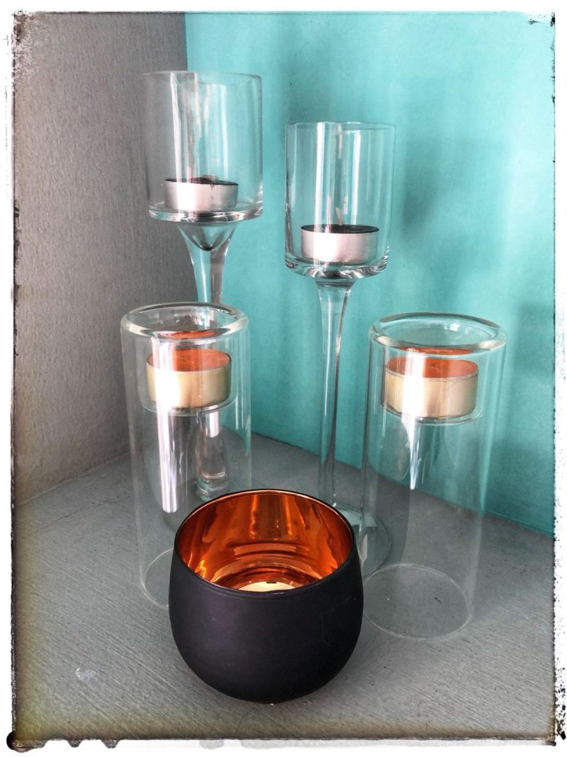 DAMASK VOTIVE BLACK/COPPER